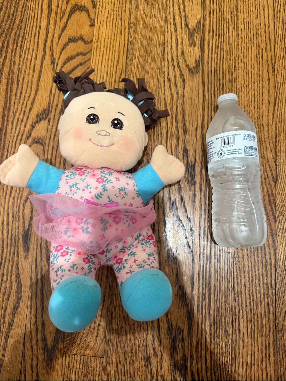 Plush Floral Baby Doll with Pink Tulle Skirt and Turquoise Accents cabbage patch